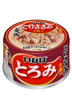 INABA ТОРОМИ  влажный корм для собак, филе курицы и говядины в бульоне, 80 гр - фото 10088