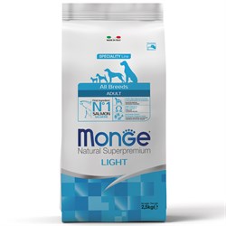 Monge Dog Speciality Light корм для собак всех пород низкокалорийный лосось с рисом, 2.5 кг MZB011228 - фото 10202