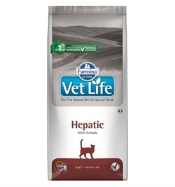 Vet Life Cat Hepatic с рыбой диетический сухой корм для кошек при хронической печеночной недостаточности 2 кг - фото 10327