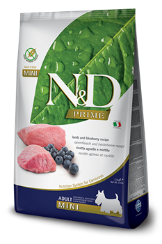 N&D Prime LAMB & BLUEBERRY ADULT MINI Н&Д Беззерновой сухой корм для взрослых собак мелких пород с ягненком и черникой 800 гр - фото 10585
