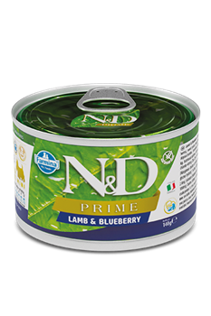 N&D Prime LAMB & BLUEBERRY ADULT MINI WET FOOD Н&Д Полнорационный влажный корм для взрослых собак с ягненком и черникой 140 гр - фото 10588