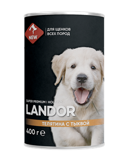 LANDOR Телятина с тыквой консервы для щенков всех пород 400 г - фото 11418