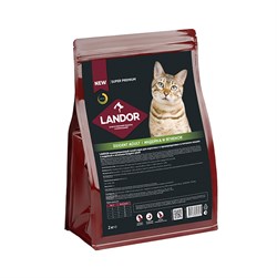 LANDOR EXIGENT ADULT Индейка с ягненком сухой корм для взрослых и привередливых в питании кошек 2 кг - фото 11424