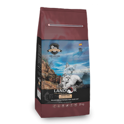 LANDOR GRAIN FREE TURKEY & POTATO Индейка и батат беззерновой корм для взрослых кошек 2 кг - фото 11525