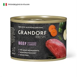 Консервы для собак GRANDORF FRESH Паштет из говядины с цукини и морковью 200 г - фото 11901