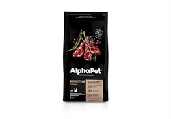 AlphaPet Superpremium Sensitive Сухой корм АльфаПет для взрослых кошек с Чувствительным пищеварением Ягненок 3 кг - фото 12010