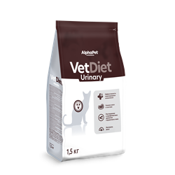 AlphaPet Vet Diet Urinary - Сухой диетический корм для взрослых кошек при заболеваниях нижних отделов мочевыводящих путей 0.4кг - фото 12033