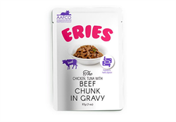 Петтрик Паучи Pettric ERIES - Говядина с курицей и тунцом кусочки в соусе/Tuna with Beef chunk in gravy, 85 гр - фото 12063