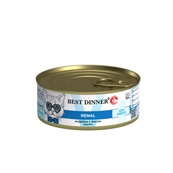 Консервы для кошек Best Dinner Renal "Индейка" Exclusive VET PROFI, 100 гр - фото 12130