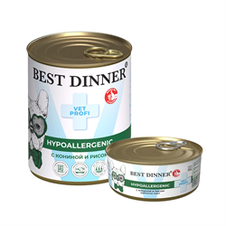 Консервы для собак Best Dinner Hypoallergenic "С кониной и рисом" Exclusive VET PROFI - 0,34 кг - фото 12132