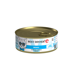 Консервы для кошек Best Dinner Renal "Ягненок с рисом" Exclusive VET PROFI - 0,1 кг - фото 12135