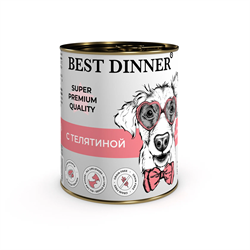 Консервы Best Dinner Super Premium Мясные деликатесы "С телятиной" для щенков и юниоров - 0,34 кг - фото 12151