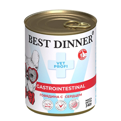 Best Dinner Exclusive Vet Profi Gastro Intestinal конс. д/собак говядина с сердцем 340г - фото 12198