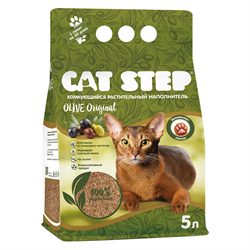 Наполнитель комкующийся растительный CAT STEP Olive Original, 5л - фото 12214