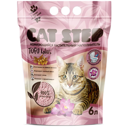 Наполнитель комкующийся растительный CAT STEP Tofu Lotus, 6 л - фото 12217