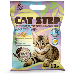 Наполнитель комкующийся растительный CAT STEP Tofu Tutti Frutti, 12 л  - фото 12235
