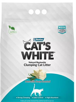 Cat's White Marseille Soap комкующийся наполнитель с ароматом марсельского мыла для кошачьего туалета (10л) - фото 12246