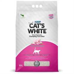 Cat's White Baby Powder комкующийся наполнитель с ароматом детской присыпки для кошачьего туалета (10л) - фото 12247