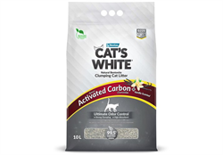 Cat's White Activated Carbon Vanilla комкующийся наполнитель с активированным углем и ароматом ванили для кошачьего туалета 10л/1 (Без характеристики) - фото 12255