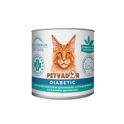 Petvador кошки Диет. корм для кошек , страдающих сах. Диабетом 240 г - фото 12342