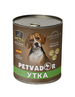 Petvador Полнорационный влажный корм для собак всех стадий  жизни  ( утка) 400 г - фото 12358