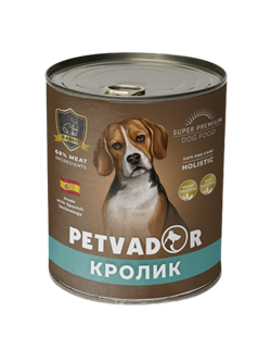 Petvador  Полнорационный влажный корм для собак всех стадий жизни ( кролик) 400 г - фото 12359