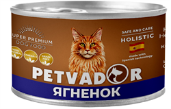 Petvador Полнорационный влажный корм для кошек (ягненок и лосось) 100 г - фото 12361