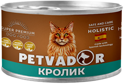 Petvador  Полнорационный влажный корм для кошек всех стадий жизни (кролик с цукини) 100 г - фото 12382