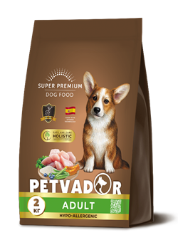 Petvador корм Holistic Полнорацион корм для взрослых собак всех пород индейка/оленина 2кг - фото 12397