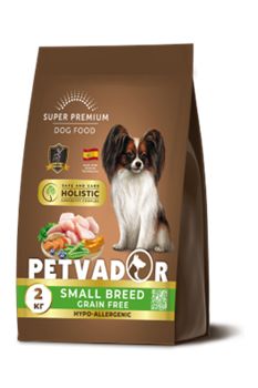 Petvador Holistic Полнорац. беззерновой корм 2 кг, для вз. собак мелких пород индейка/оленина - фото 12404