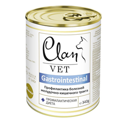 CLAN VET GASTROINTESTINAL диет консервы  д/собак Профилактика болезней ЖКТ 340г - фото 12406