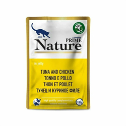 PRIME NATURE пауч 100гр в желе Тунец и куриное филе д/кошек - фото 12518