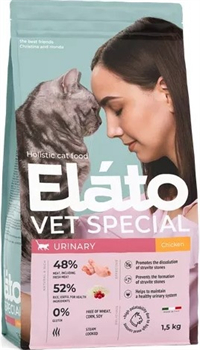 Elato Holistic Vet Special Urynary полнорац. сухой диетич. корм для котов и кошек с курицей 1.5 кг - фото 12520