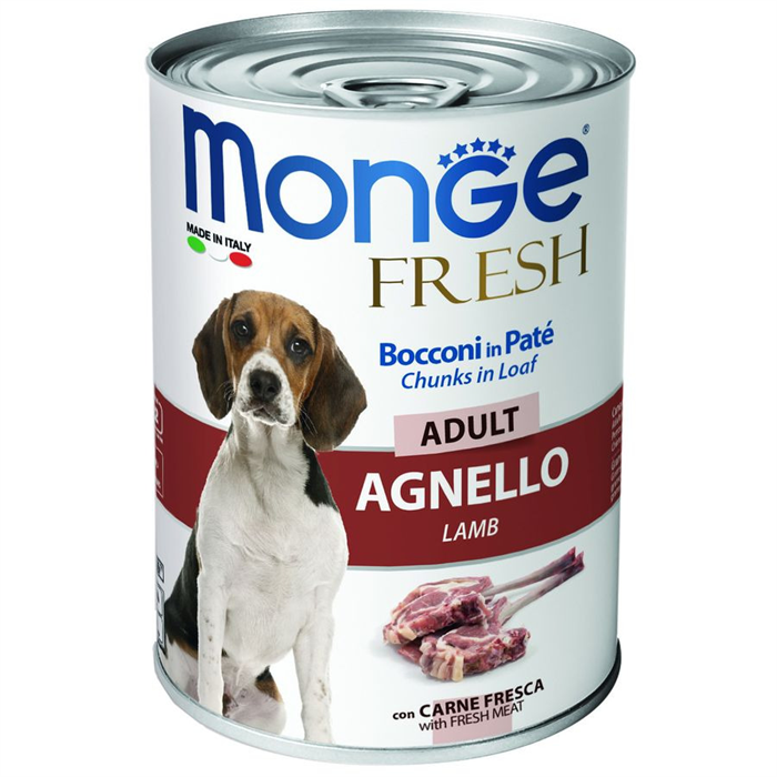 Monge Dog Fresh Chunks in Loaf консервы для собак мясной рулет из ягненка 400г ZB014571 - фото 12575