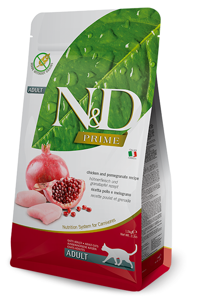 Н&Д Курица с гранатом сухой корм для взрослых кошек N&D Cat Сhiken & Pomergranate Adult, 5 кг MZB032683 - фото 13376