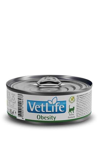 Вет Лайф паштет для кошек при ожирении Vet Life Cat Obesity, 85 гр MZB106473 - фото 13495