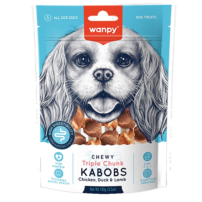 Wanpy Dog Лакомство для собак «мясные шашлычки на жевательной шпажке», 100 гр MZB813200 - фото 14188