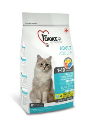 1st CHOICE корм для кошек Здоровая кожа и шерсть лосось, 2.72 кг MZB262033 - фото 14299