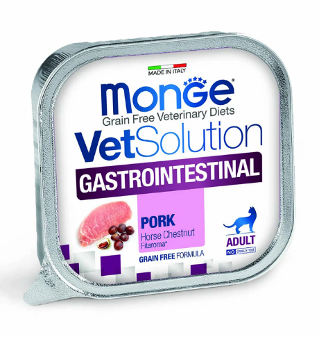 Диетический корм Monge VetSolution Cat Gastrointestinal гастро интестинал для кошек при заболеваниях ЖКТ, 100 гр MZB014618 - фото 14354