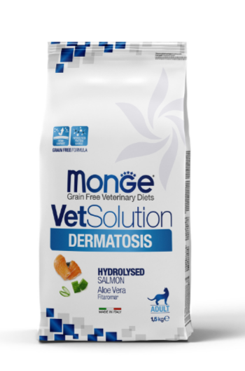 Диетический корм Monge VetSolution Cat Dermatosis Дерматозис для кошек при заболеваниях кожи, 1.5 кг MZB081559 - фото 14371