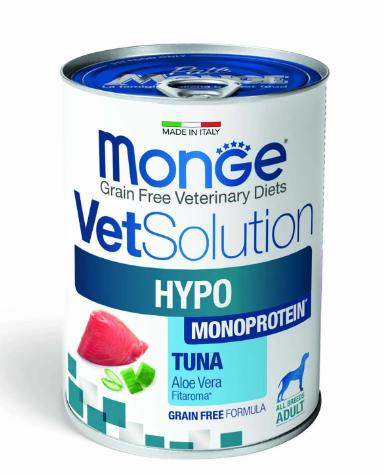Monge VetSolution Dog Hypo Monoprotein Tuna влажная диета для собак Гипо монопротеин с тунцом, 400 гр MZB082037 - фото 14490