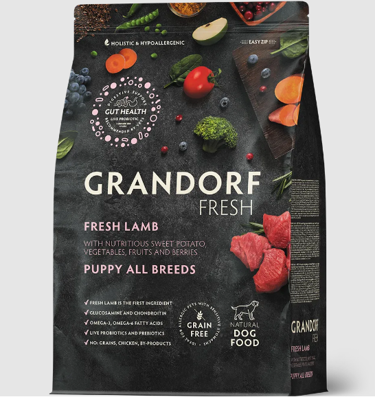 GRANDORF Fresh Dog PUPPY Lamb&Sweet Potato Свежее мясо ягненка с бататом для щенков, 3 кг MZB852758 - фото 14747