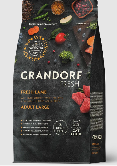 GRANDORF Fresh Cat LARGE Lamb&Sweet Potato Свежее мясо ягненка с бататом для крупных кошек, 400 гр MZB852697 - фото 14971