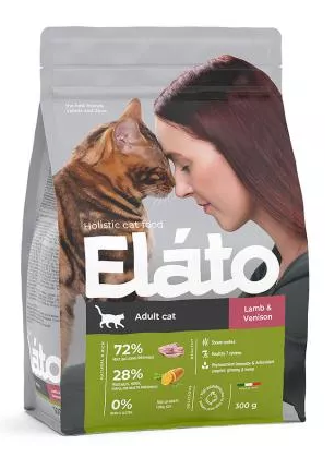 Elato Holistic корм для взрослых кошек с ягненком и олениной, 1.5 кг MZB100946 - фото 15573
