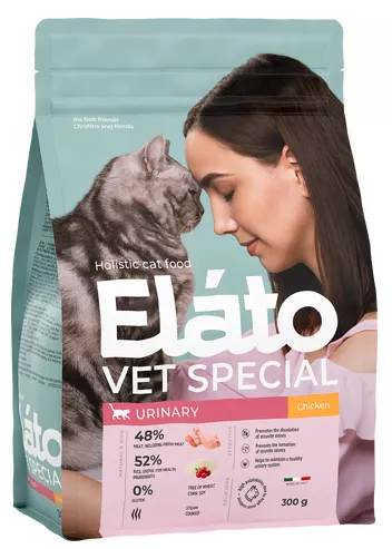 Elato Holistic Vet Special Urynary полнорационный сухой диетический корм для котов и кошек с курицей, 300 гр MZB103732 - фото 15597