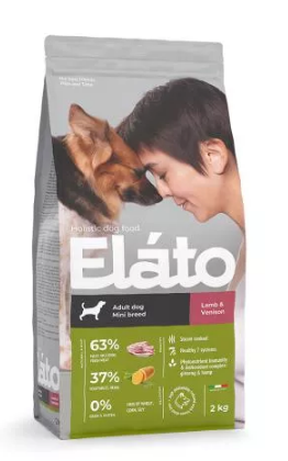 Elato Holistic корм для взрослых собак мелких пород с ягненком и олениной, 2 кг MZB100847 - фото 15618