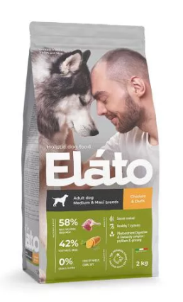 Elato Holistic корм для взрослых собак средних и крупных пород с курицей и уткой, 2 кг MZB100816 - фото 15626