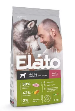 Elato Holistic корм для взрослых собак средних и крупных пород с ягненком и олениной, 8кг MZB100861 - фото 15630