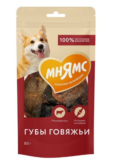 Лакомство Мнямс На каждый день для собак Губы говяжьи, 80 гр MZB547194 - фото 15689