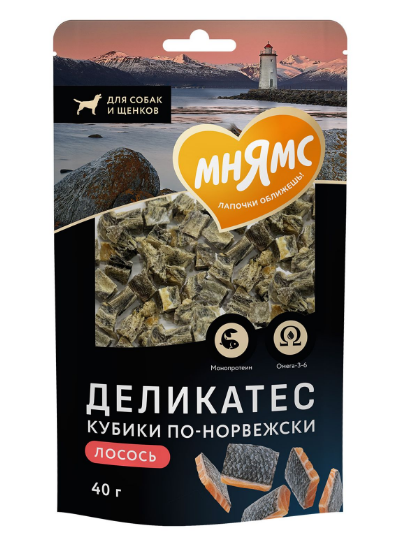Лакомство Мнямс Деликатес "Кубики по-норвежски" для собак, 40 гр MZB547149 - фото 15743